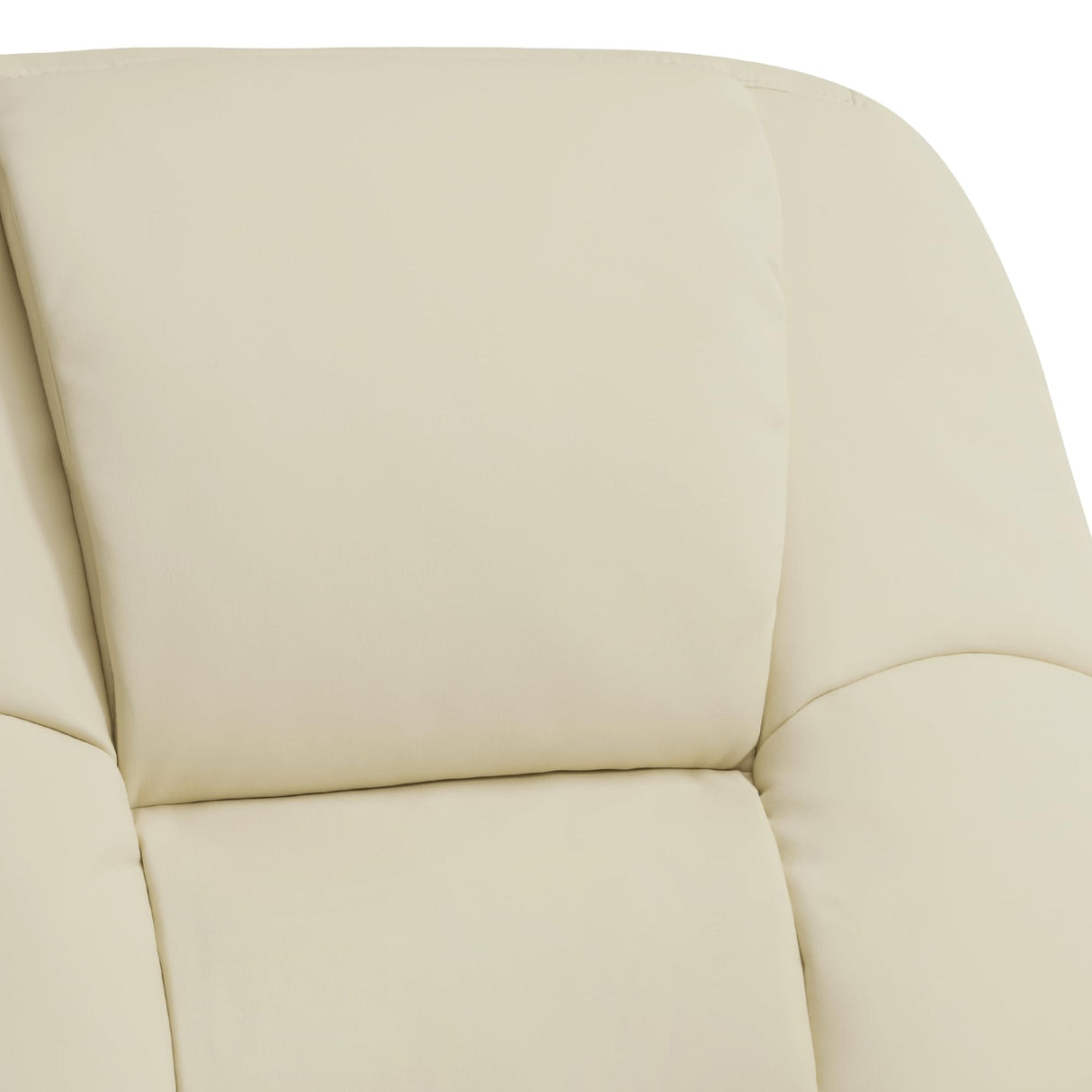MCombo Swivel Glider Recliner with Ottoman, Reclining Chair with Adjustable Back, Faux Leather Upholstered Lounge Chair for Living Room Bedroom 4800 (Cream White) MCombo