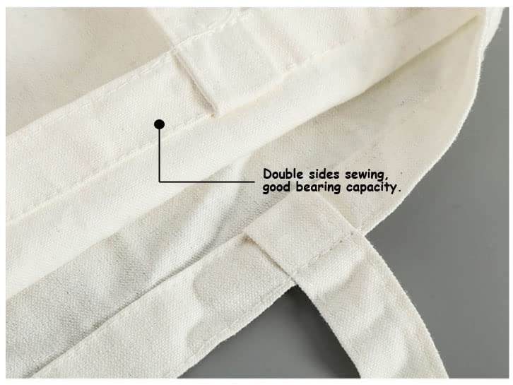 E-Found 20 Pcs Pure White Sublimation Blank Canvas Tote Bag Craft Canvas Bag Screen Printing Blank Bag Material Canvas Tote Bag Shopping Tote Bags for DIY Carry Books and Lunch Box E-Found