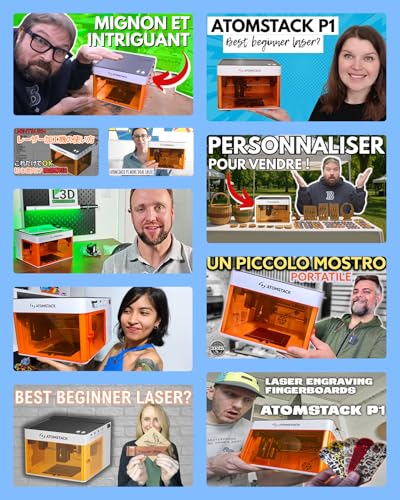 ATOMSTACK P1 Dual Laser Engraver, 5W Diode, 1.2W Infrared Laser, Laser Cutter, Enclosed Laser Engraving Machine, Beginners, Hobbyists, Stainless Steel, Black Acrylic, Unibody Laser, 2-in-1 Laser ATOMSTACK