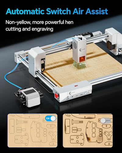 Carverall X1/JL9 20W Laser Engraver and Cutter with Air Assist, Laser Engraving Machine for Wood Metal Acrylic Glass Stone, Powerful DIY CNC Laser Cutter 11.8" x 11.8" 20000mW Class1 Carverall
