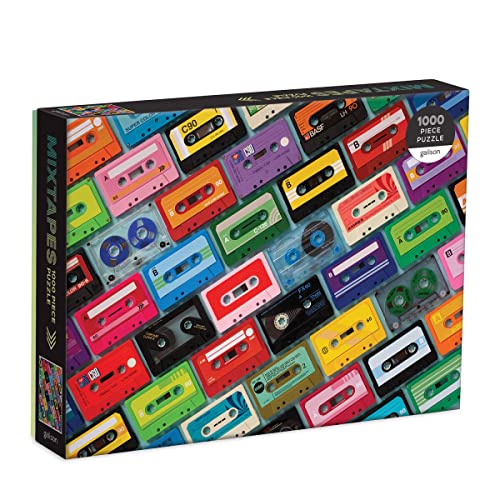 Galison Mixtapes 1000 Piece Puzzle from Galison - Beautiful Photographic Jigsaw Puzzle from Julie Seabrook Ream, 27" x 20", Perfect for Old School Music Lovers, Unique Gift Idea Galison