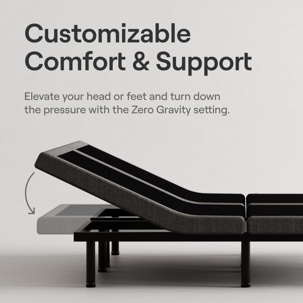 Nectar Split King Adjustable Base & 12” Mattress (New Version) - Head & Foot Incline - Medium Firm Memory Foam - Cooling Top Layer - 3 Massage Settings - 365-Night Mattress Trial & Forever Warranty Nectar