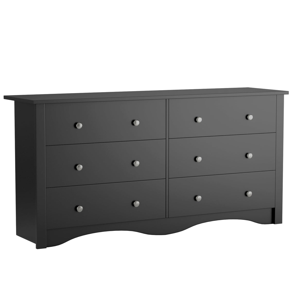 Flamaker 6 Drawer Dresser Chests for Bedroom, Storage Dressers Organizer with Anti-Tilt Devices, Modern Wide Wood Chest of Drawers for Living Room Hallway Entryway (Black) Flamaker