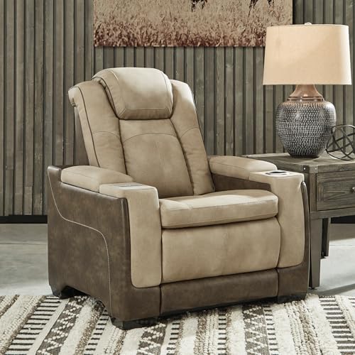 Signature Design by Ashley Next-Gen DuraPella Power Recliner with Adjustable Headrest, Sand Signature Design by Ashley