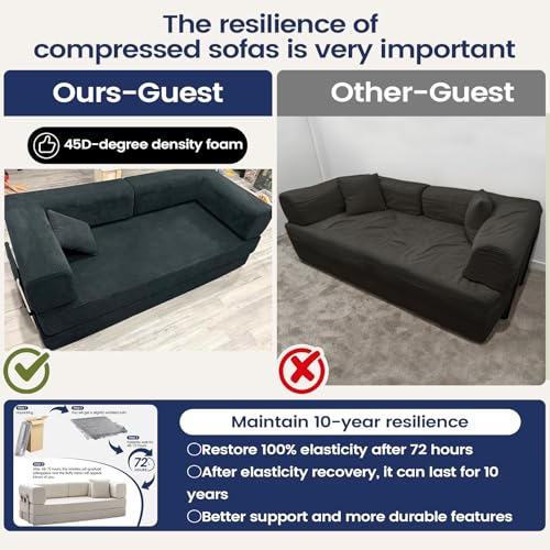 GEARIVY Folding Sofa Bed Convertable Corduroy Couch King Size Floor Sleeper 4-in-1 DIY Combination Modular Sofa Fold Out Futon Lounge Comfy Foldable Lazy cama for Living Room GEARIVY