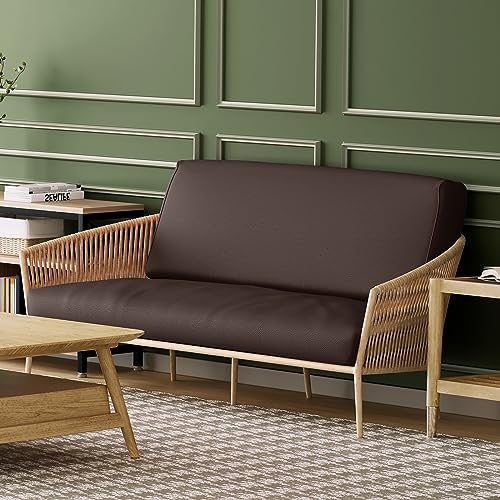 Magshion Futon Cover Washable Zippered Sofa Furniture Bed Mattress Covers Armless Couch Slipcover Protector Twin Size 39"x75"x6" Coffee Magshion