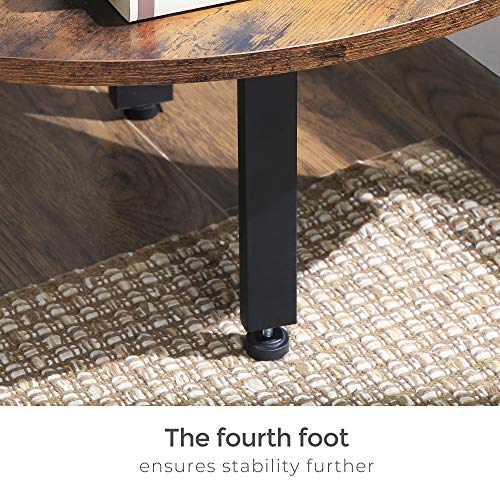 VASAGLE Industrial Bookcase, 5-Tier Corner Shelf, Plant Stand Wood Look Accent Furniture with Metal Frame for Home and Office ULLS35X, 12.8 x 13.4 x 62.6 Inches, Rustic Brown VASAGLE