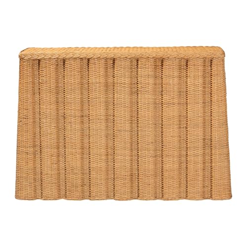 Bali & pari Andrea Natural Rattan Console Table - Handwoven Wicker Accent Table with Pleated Skirt, Boho Coastal Decor bali & pari