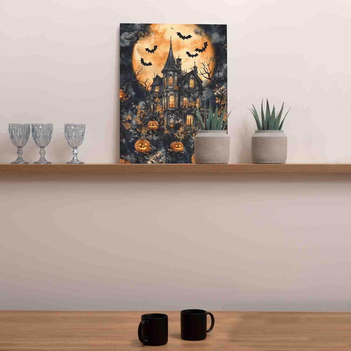 Tucocoo Vampire's House Landscape Paint by Numbers for Adults Halloween Spooky Castle Scenery DIY Halloween Decor Paint by Numbers Acrylic Paint Canvas Painting Kits 16x20 Inch(Without Frame) Tucocoo