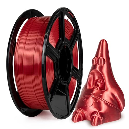 Flashforge 3D Printer Filament Silk PLA 1.75mm 1kg Spool-Dimensional Accuracy +/- 0.02mm (Red)