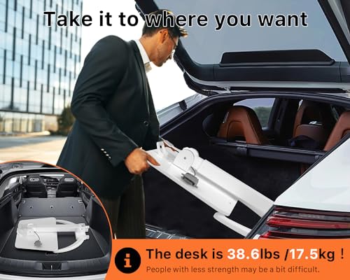 JOY worker Foldable Mobile Standing Desk, Height Adjustable Sit Stand Desk, 90° Tiltable Rolling Laptop Table, Portable Workstation with Wheels Non-Slip Mat for Home Office, Holds Up to 22lbs, White JOY worker