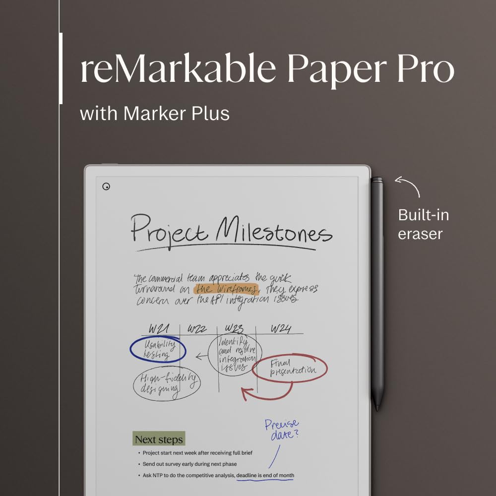 reMarkable Paper Pro Bundle – Includes 11.8” reMarkable Paper Tablet, and Marker Plus Pen with Eraser reMarkable