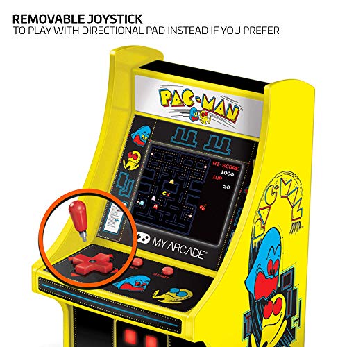 My Arcade DGUNL-3220 Micro Player Mini Arcade Machine Pac-Man Video Game, Fully Playable,6.75 Inch Collectible,Color Display, Speaker,Volume Buttons, Headphone Jack,Battery or Micro USB Powered, Black My Arcade