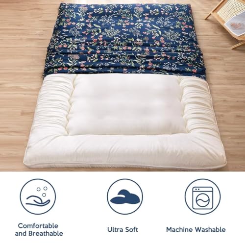 Aigbiot Zippered Futon Cover for Japanese Futon Floor Mattress, Super Soft and Machine Washable Twin Full Queen Aigbiot