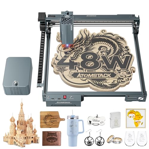 ATOMSTACK 48000mW Laser Engraver, A40 PRO V2 with Air Assist, 30000mm/min Laser Cutter for Bulk Engraving Cutting High Accuracy Laser Engraving Machine for Wood Acrylic Leather Stone Metal ATOMSTACK