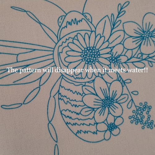 Esffaci Embroidery Starter Kit for Adult Beginner with Bee Pattern Hand Embroidery Set with Embroidery Cloth Hoop Needle Threader Embroidery Floss and Instruction