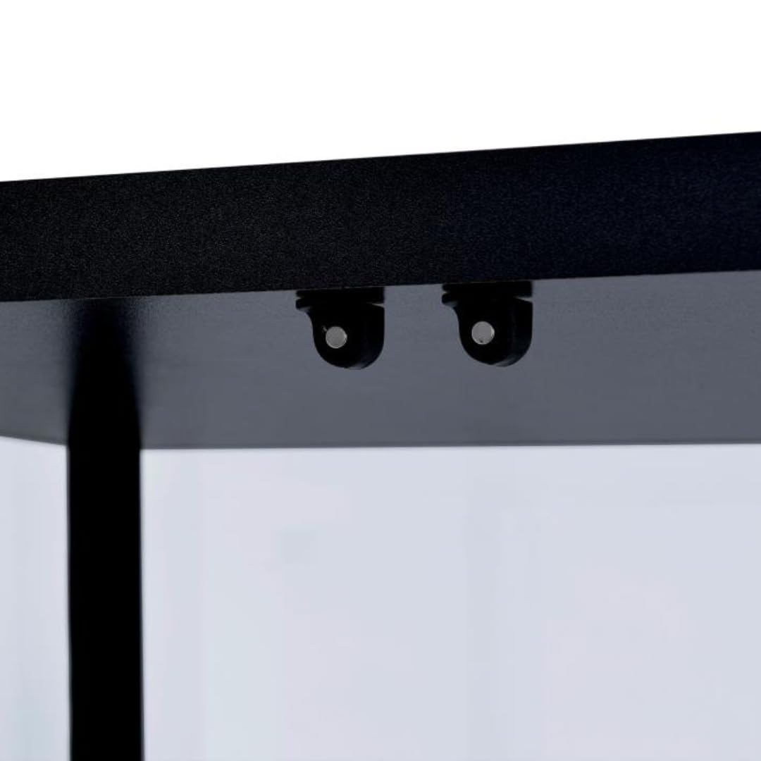 Glass Display Case - Modern Curio Cabinets with Glass Doors & Five Shelves, 64.25'' Tall, Black Frame, Curio Display Cabinet for Collectibles, Living Room, Dining Room, or Office CARTESIAN