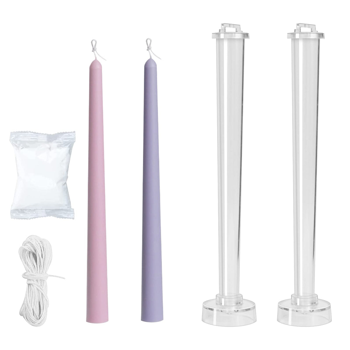 2-Pack Classic Tall Taper Candle Mold,Clear Plastic Pillar Candlestick Mold for Church Christmas Candlelight Dinner Valentine's Day (10.24inch) Ruiao