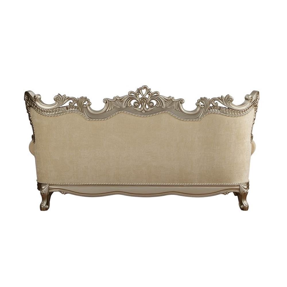 Acme Ranita Fabric Upholstered Sofa in Champagne and Beige Acme