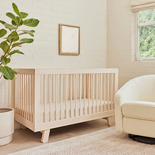 Babyletto Hudson 3-in-1 Convertible Crib with Toddler Bed Conversion Kit in Washed Natural, Greenguard Gold Certified babyletto