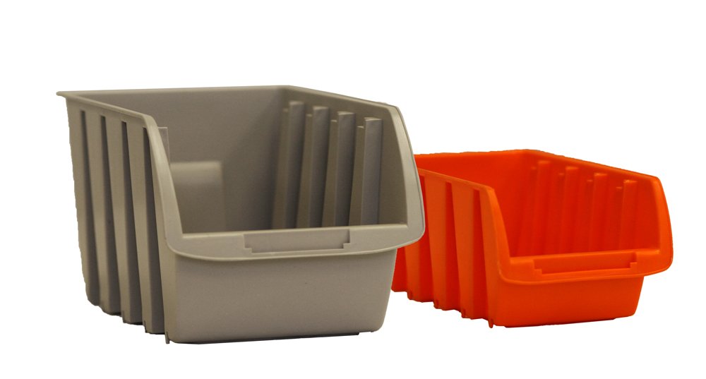 TRINITY EcoStorage 6-Tier Dual-Sided Rolling Bin Rack, 330 Pound Capacity, Includes 94 Organizer Bins, 19.75" x 35.5" x 48.5", Black TRINITY