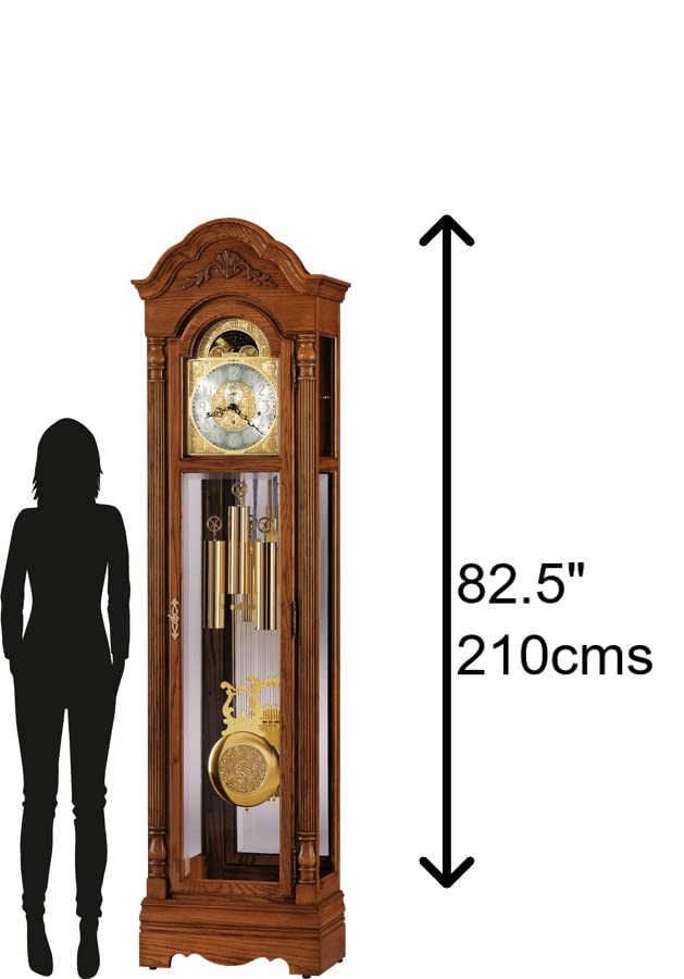 Howard Miller Morel Floor Clock II, Yorkshire Finish & Arched Bonnet Pediment with Cable Driven, Single-Chime Movement Arabic Numerals Grandfather Clocks Best for Bedroom & Living Room Howard Miller