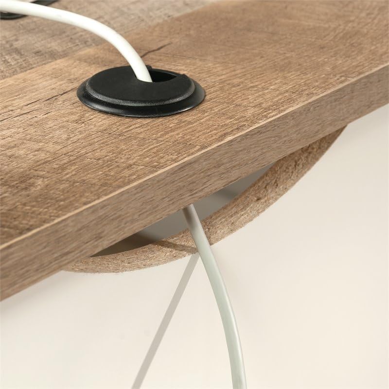 Sauder August Hill L-Shaped Home Office Desk in Soft White, Soft White finish Sauder