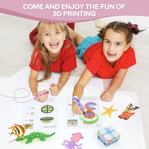 3D Pen Printing Template, 20 Sheets 3D Printer Drawing Graffiti, 3D Painting Paper Stencils with a PVC Transparent Board, for Kids Christmas Birthday DIY Gifts, Vomika Vomika