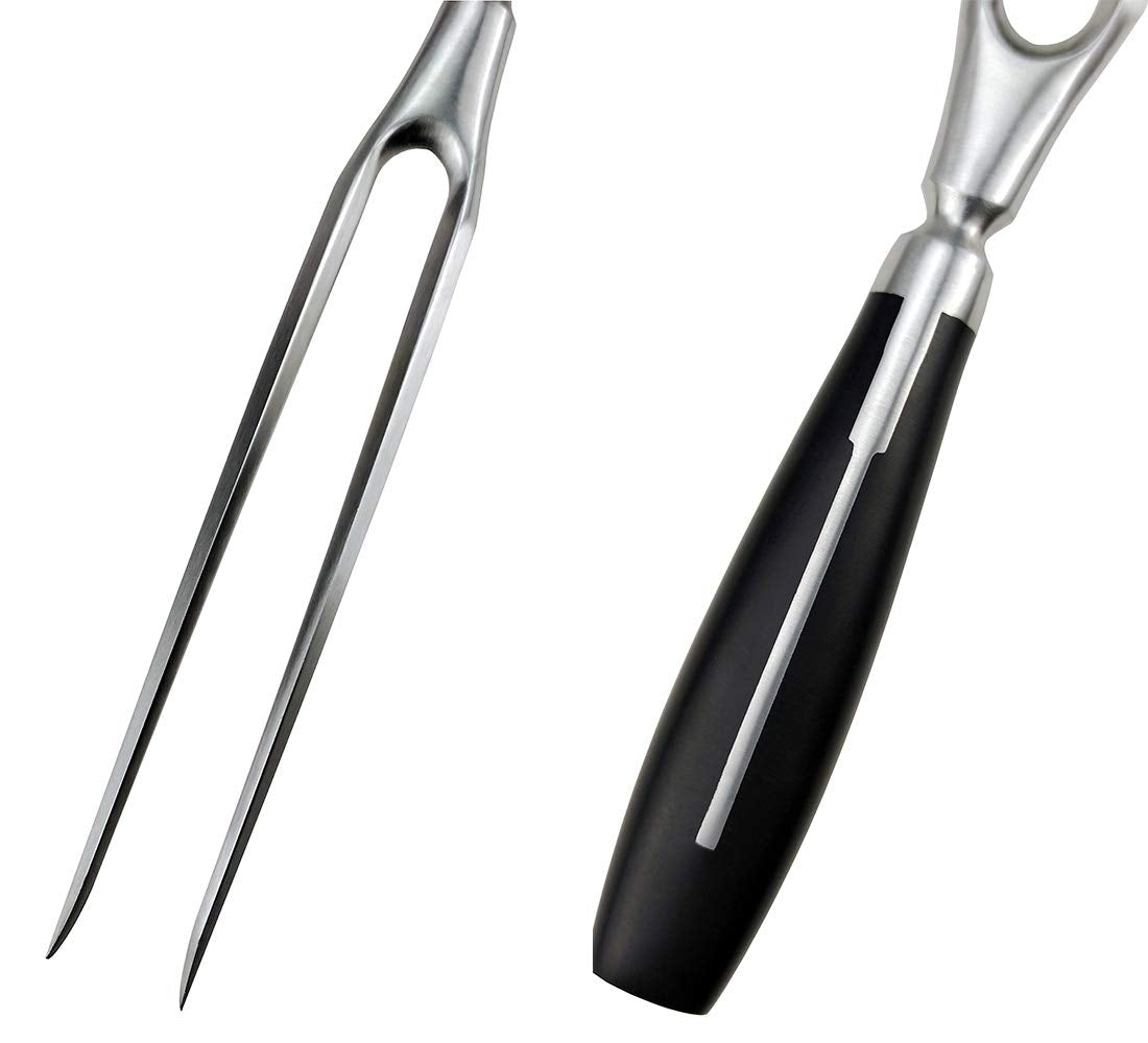 Kakamono Carving Fork, Meat Fork, 13 Inch Cooking Fork, Heavy Duty Stainless Steel BBQ Fork, Long Metal Chef Pro Kitchen Forks for Barbecue, Serving, Cooking, Grilling, Roasting Kakamono