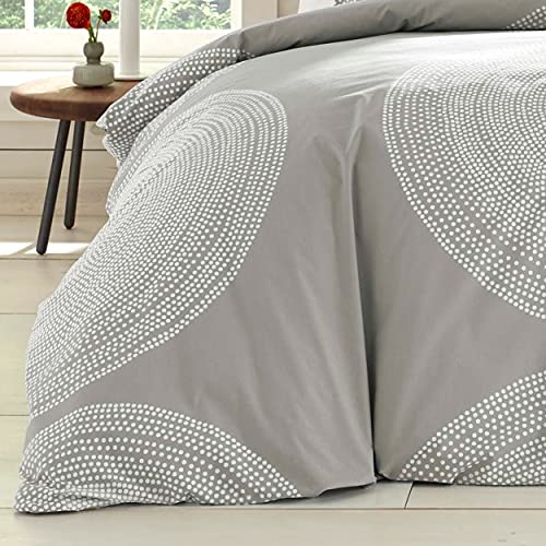 Marimekko - King Duvet Cover Set, Smooth Cotton Percale Bedding with Matching Shams, Lightweight Home Decor (Fokus Grey, King) MARIMEKKO