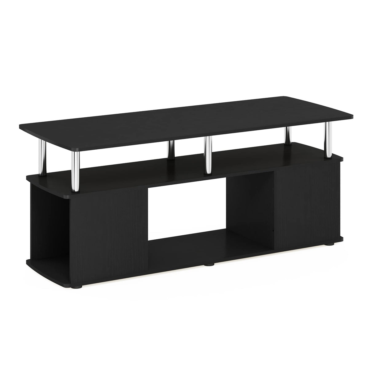 Furinno Jaya Coffee Table, Coffee Table with Storage Shelf, Center Table with Bottom Shelf, for Living Room, Dark Americano Furinno