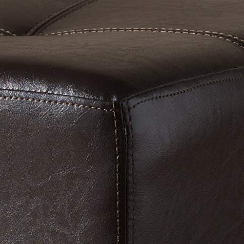 Baxton Studio Nox Brown Leather Ottoman , Dark Brown , SMALL - Baxton Studio
