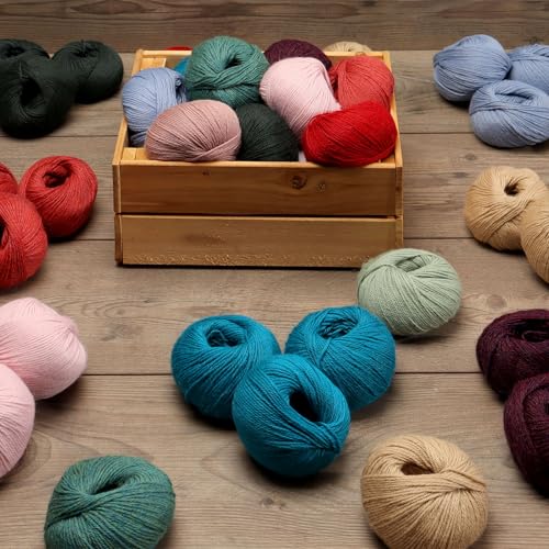 100% Baby Alpaca Yarn Wool Set of 3 Skeins DK Weight - Made in Peru - Heavenly Soft and Perfect for Knitting and Crocheting (Blue Jean, DK) Alpaca Warehouse