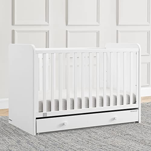 GAP babyGap Graham 4-in-1 Convertible Crib with Storage Drawer - Greenguard Gold Certified, Bianca White Delta Children