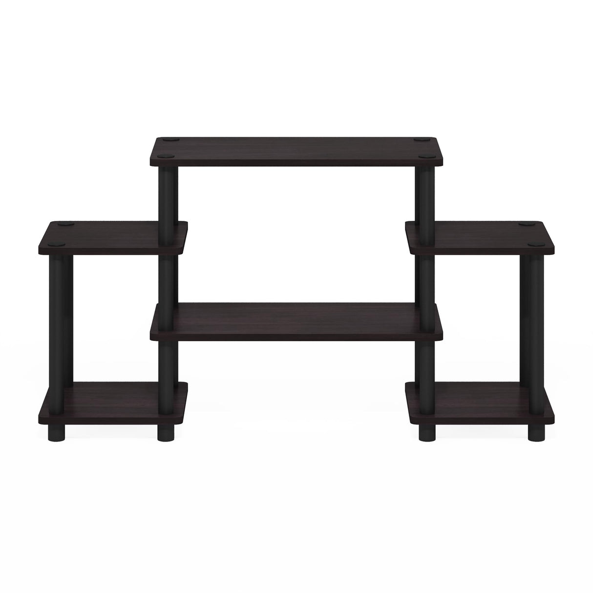 Furinno Turn-N-Tube No Tools Entertainment Center, Round, Square corner, Dark Walnut,11257DWN Furinno