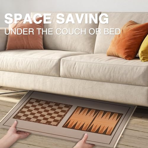 Redipo 1500 Pieces Wooden Puzzle Board, Puzzle Table with 4 Drawers, 36" x 25" Portable Lazy Susan Spinning Puzzle Boards with Cover Mat and Chess Set, Rotating Puzzle Tables for Adults and Kids Redipo