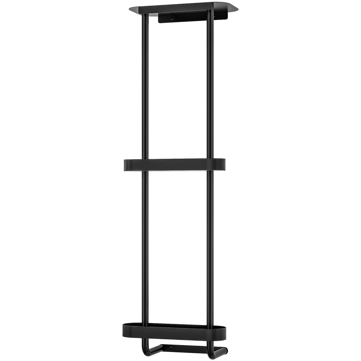 STWWO Bathroom Towel Storage, 36.4 Inch Towel Racks for Bathroom Wall Mounted with Shower Caddy with Metal Shelf, Black STWWO