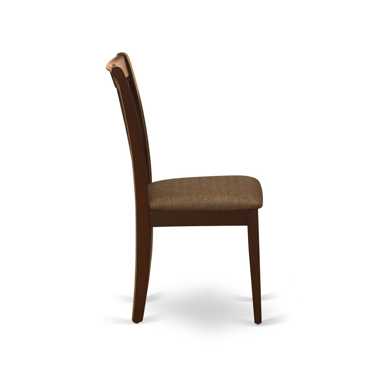 East West Furniture CLC-MAH-C Clarksville Dinette Chairs - Linen Fabric Upholstered Wood Chairs, Set of 2, Mahogany East West Furniture