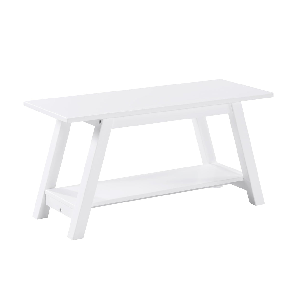 Roundhill Furniture Elyz Bench, White Roundhill Furniture