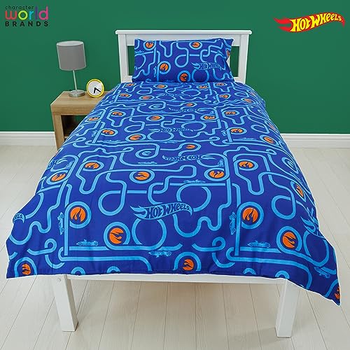 Character World Hot Wheels Officially Licensed Beast Design Single Duvet Cover Set | Reversible 2 Sided Cars Bedding Including Matching Pillow Case | Perfect for Kids Bedroom | Polycotton Character World