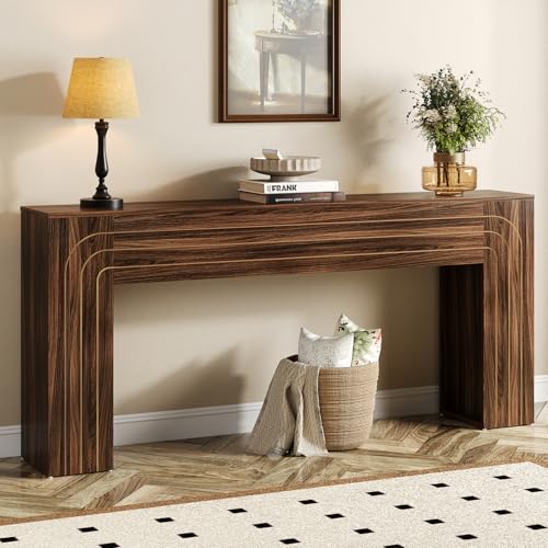 knoworld 70.9-Inch Long Entryway Console Table, Farmhouse Sofa Table for Entrance and Hallway, Wood Narrow Table with Handcrafted Line Detailing for Living Room and Behind Couch knoworld