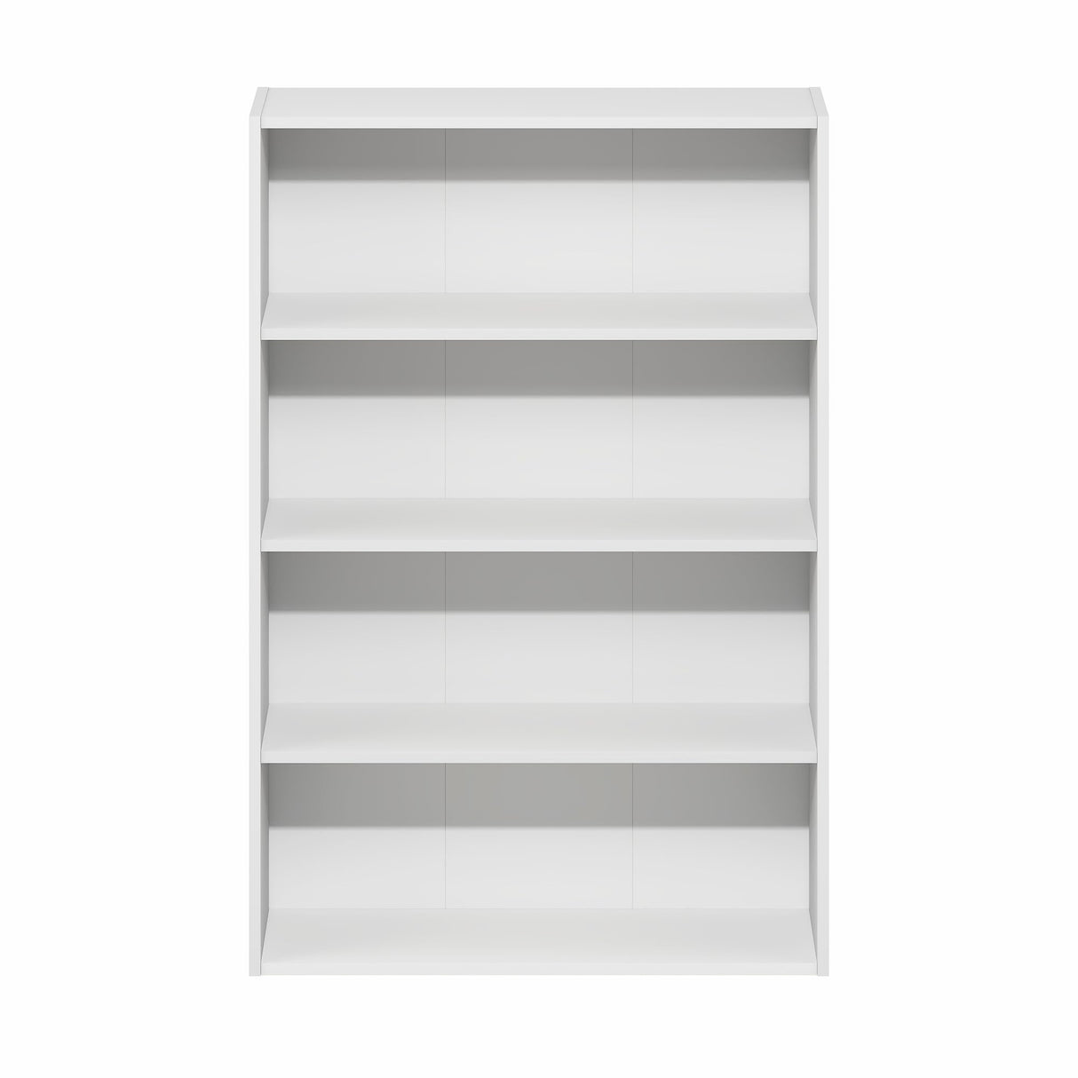 Furinno Basic Book Shelf, 4-Tier Bookcase with Open Shelf, Bookshelf, Cube Storage Organizer, 6 x 24 x 35, for Living Room, Bedroom, Home Office, White