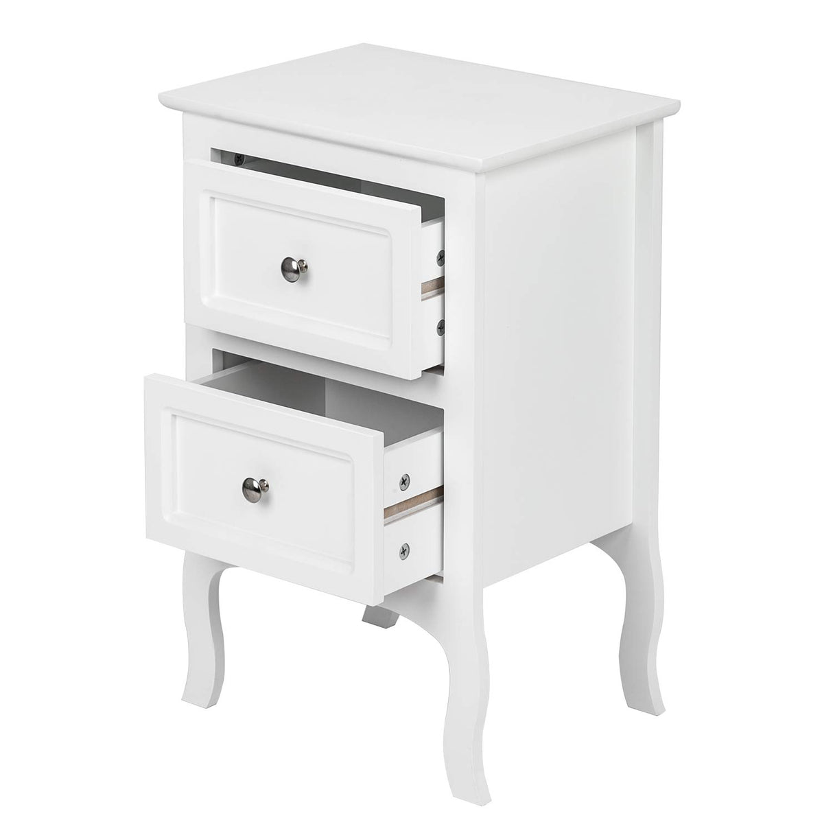 Bonnlo White Nightstand Set of 2, Nightstands with 2 Drawers, Bed Side Table/Night Stand, Small Nightstand for Bedroom, Small Spaces, College Dorm, Kids’ Room, Living Room, Wood, 16W x 12D x 24H Bonnlo
