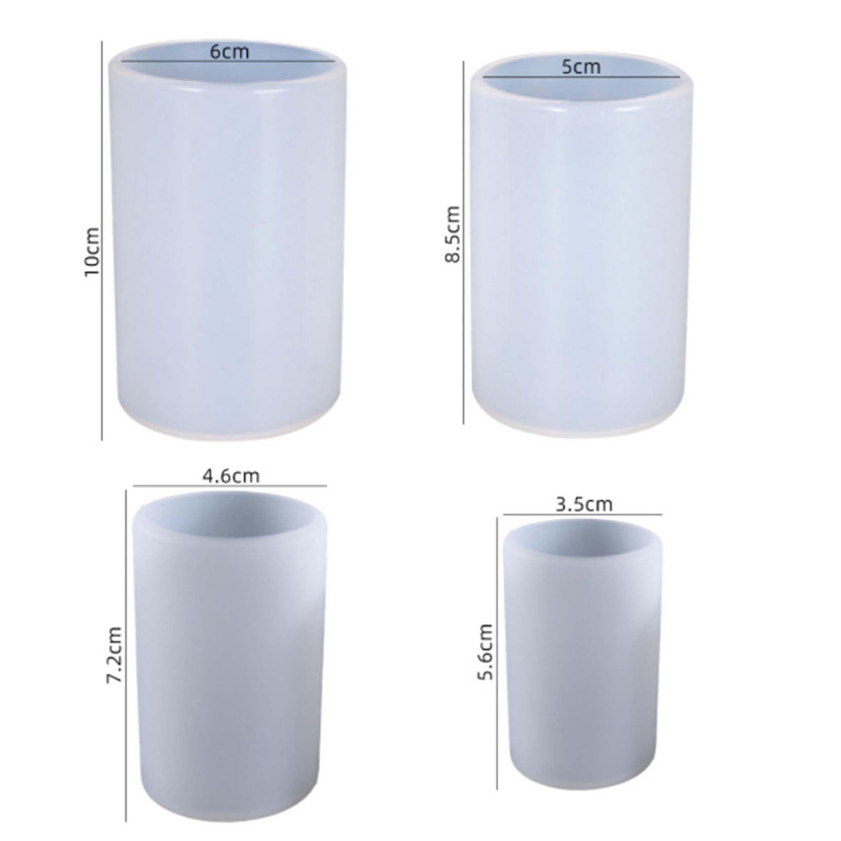 4 Pack Long Pillar Mold - Multiple Style Cylinder - Candle Silicone Wave Spiral Candle Mold - Silicone Resin Casting Molds for Candle & Resin & Soap Craft Supplies EVERELAM