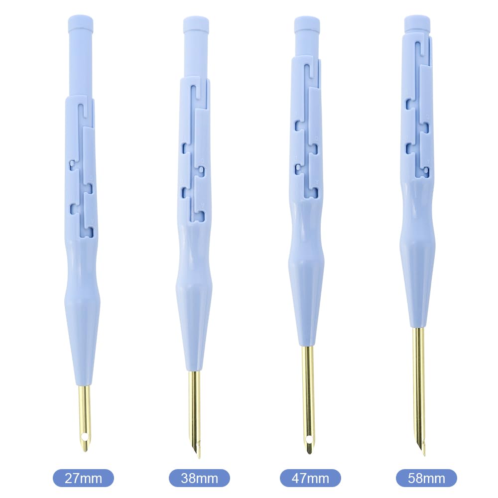2 Pack Adjustable Embroidery Punch Needle Pen Tool, Felting Threader Needle for Embroidery Rug DIY Handmade Art Crafts Stitching Applique Embellishment WYBG