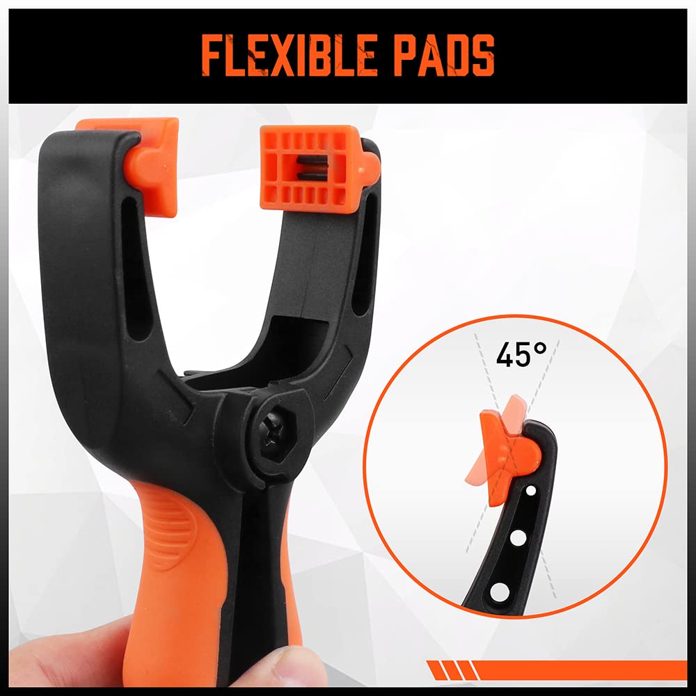 HORUSDY 8-Pack Spring Clamps Heavy Duty, 5-inch Large Plastic Clamps for Crafts with 2-3/8Inch Jaw Opening for DIY, Gluing, Clamping and Securing HORUSDY