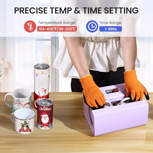 AKEYDIY Auto Tumbler Heat Press Press - Mug Heat Press Machine Heat Up Quick & Even for 20oz 30oz Sublimation Tumblers Cups Glasses and Mugs (Purple) AKEYDIY