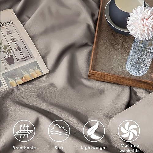 KimLuxz Tan Comforter Queen Size, 3 Piece Dark Khaki Soft Modern Bedding Set, Lightweight Taupe All Season Microfiber Down Alternative Bed Comforter with 2 Pillow Shams for Women Men KimLuxz