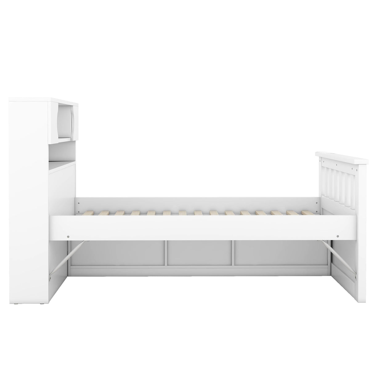 Modern Twin Size Captain Bed with Storage Headboard and 4 Drawers in White by XD Designs XD Designs