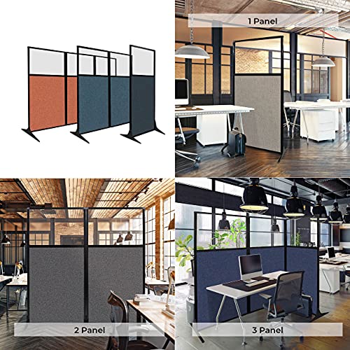 Versare Workstation Partition | Portable Wall Divider | Modern Office Cubicle | Free Standing Privacy Screen | Flexible Work Space | 66" x 70" Charcoal Gray Fabric Panels VERSARE